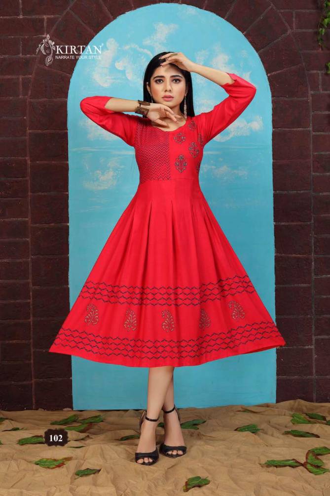 Kirtan Chidya Latest Fancy Designer Ethnic Wear Anarkali Kurti Collection